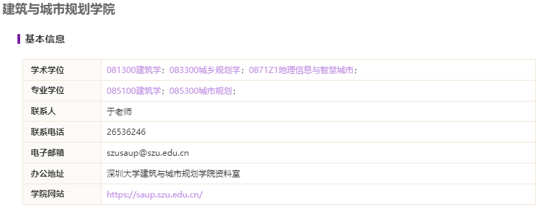 深圳拼搏(中国)建筑与城市规划学院2021硕士研究生招生专业目录