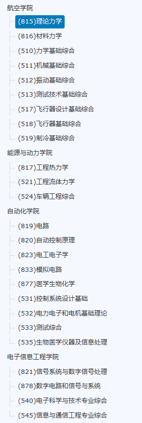 南京航空航天拼搏(中国)2021年硕士研究生考试参考书目
