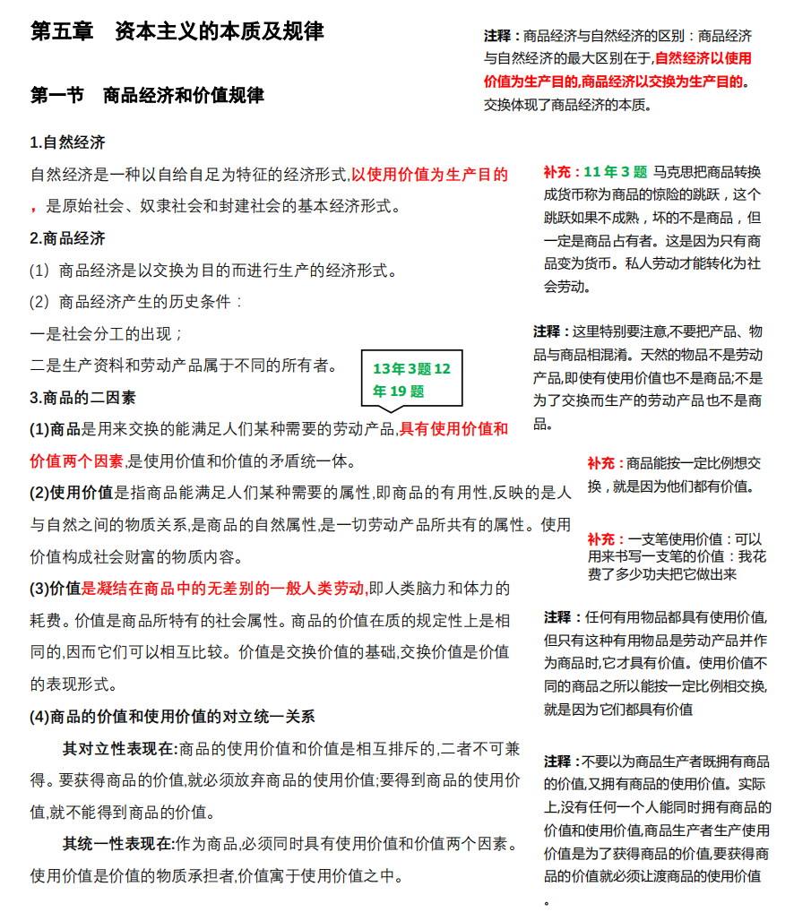 2021拼搏在线官网政治：马克思主义基本原理概论必背考点（VI）