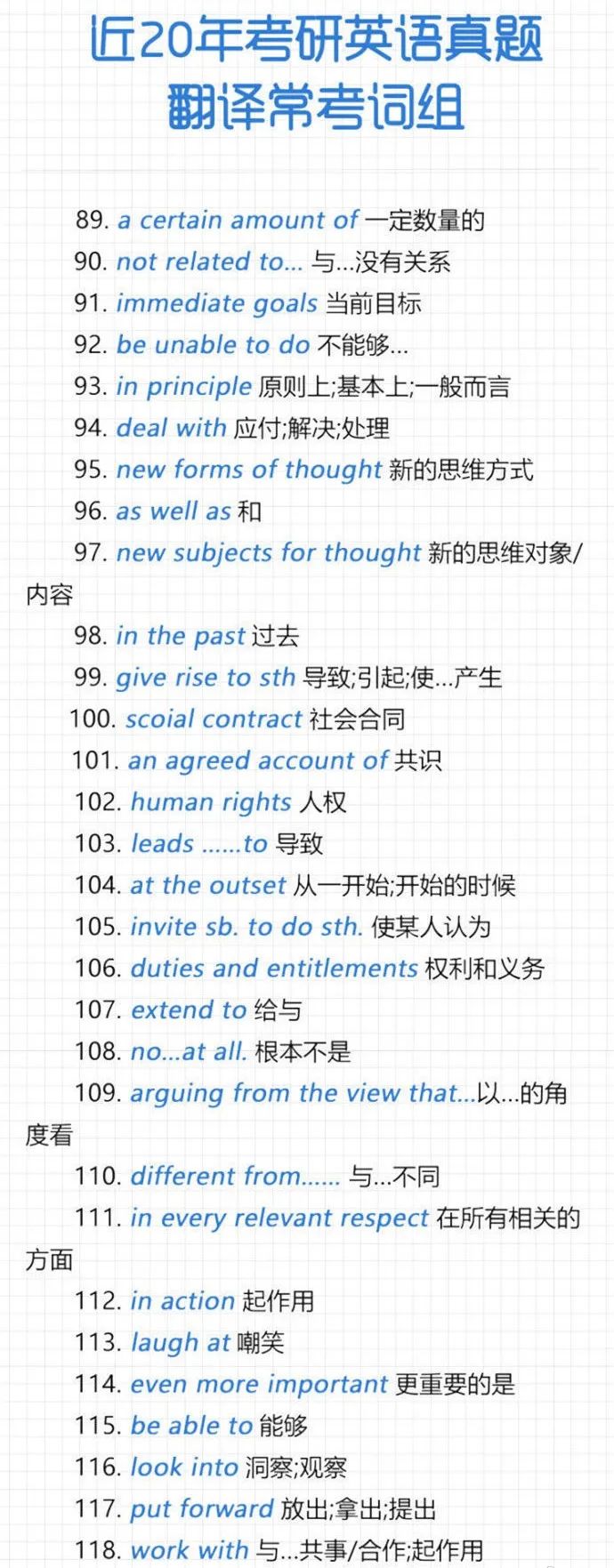 2021拼搏在线官网英语：近20年拼搏在线官网英语真题翻译常考词组