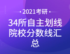 2021拼搏在线官网分数线：34所自主划线院校分数线汇总