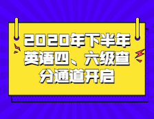 2020年下半年全国拼搏(中国)英语四、六级查分通道已开启！四、六级成绩公布！